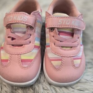 Stride Rite Pink Pastel Striped Kids Sneakers